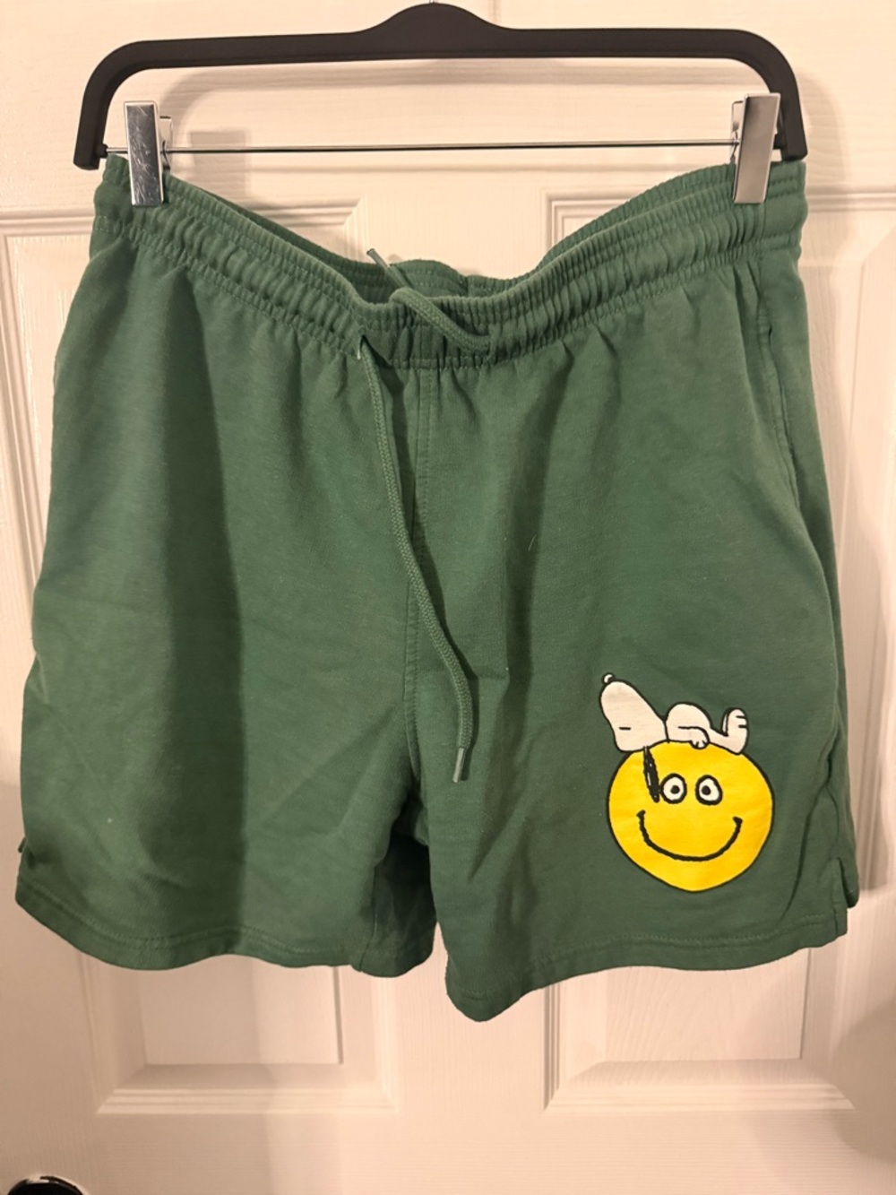 Peanuts Green Drawstring Shorts with Bee Accent